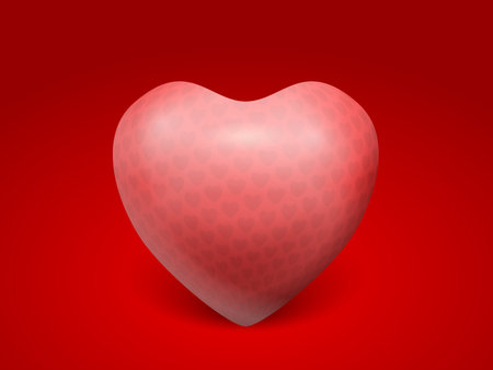 Heart on a red background. Vector illustration.のイラスト素材