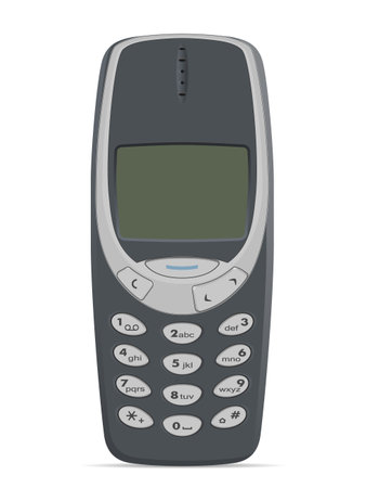 Classic mobile phone on a white background. Vector illustration.のイラスト素材