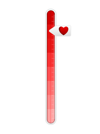 Love meter on a white background. Vector illustration.のイラスト素材