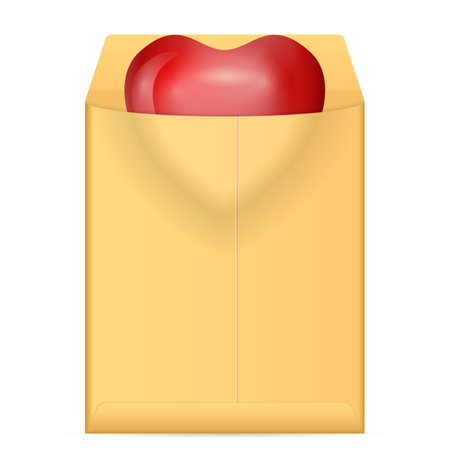 Envelope with heart on a white background. Vector illustration.のイラスト素材