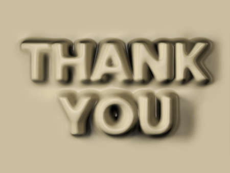 Thank you wax text background. 3d illustration.の写真素材