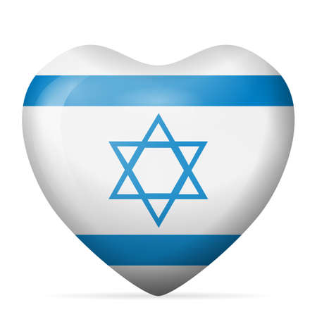 Heart Israel flag on a white background. Vector illustration.のイラスト素材