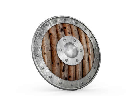 Shield on a white background. 3d illustration.の写真素材