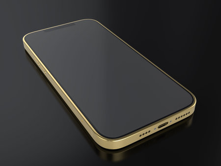 Smartphone on a black background. 3d illustration.