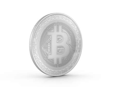 Bitcoin on a white background. 3d illustration.の写真素材