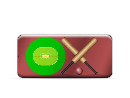 Smartphone cricket on a white background. Vector illustration.のイラスト素材