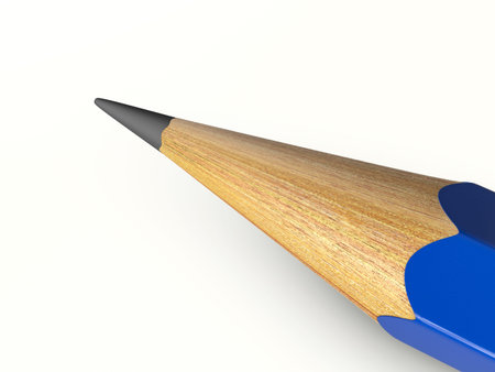 Pencil on a white background. 3d illustration.
