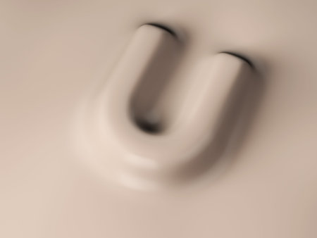 Wax letter U background. 3d illustration.