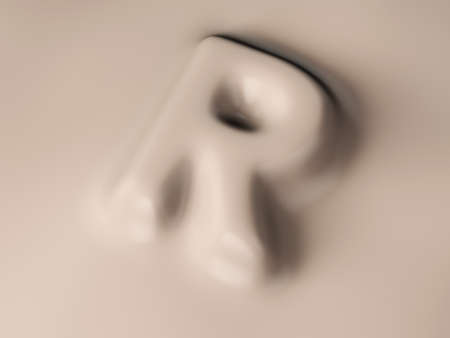 Wax letter R background. 3d illustration.の写真素材