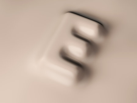 Wax letter E background. 3d illustration.の写真素材