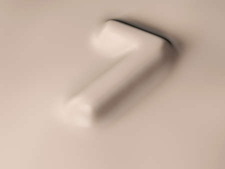 Wax number seven background. 3d illustration.の写真素材