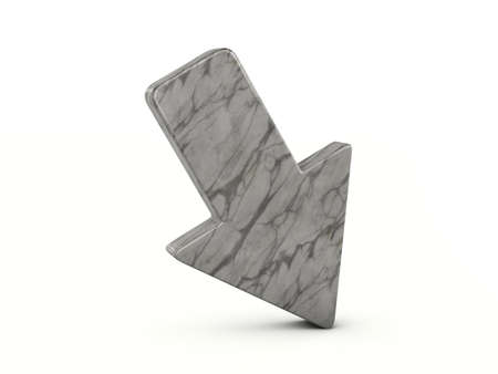 Marble arrow symbol on a white background. 3d illustration.の写真素材