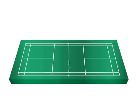 Badminton court on a white background. Vector illustration.のイラスト素材
