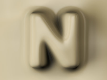 Wax letter N background. 3d illustration.の写真素材