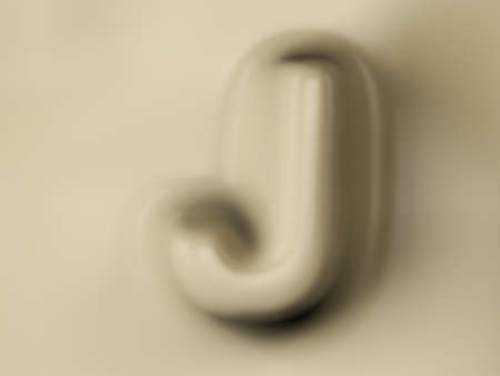 Wax letter J background. 3d illustration.の写真素材