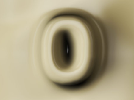 Wax number zero background. 3d illustration.