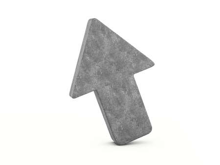 Concrete arrow symbol on a white background. 3d illustration.の写真素材