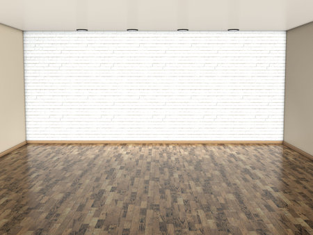 Empty room in a house. 3d illustration.