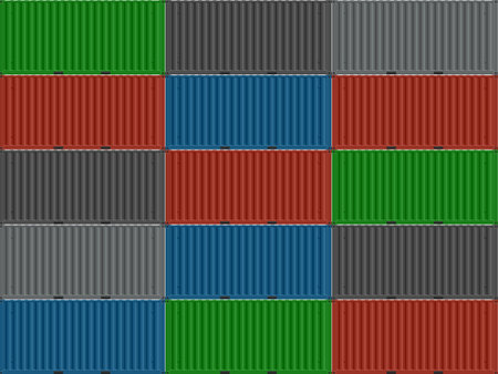 Background formed by cargo containers. Vector illustration.