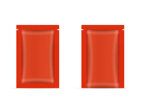 Sachet set on a white background. Vector illustration.のイラスト素材