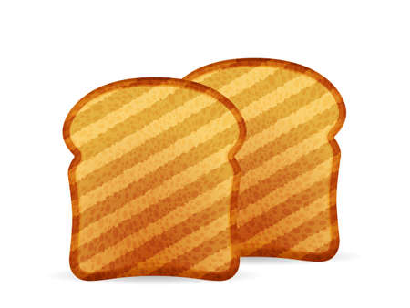 Bread toasts on a white background. Vector illustration.のイラスト素材