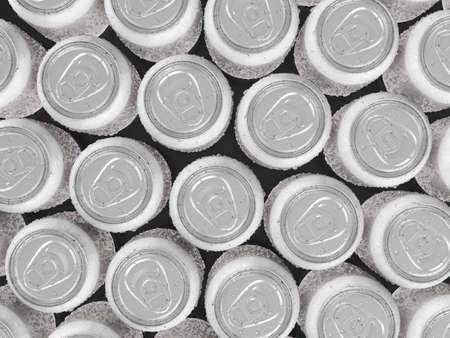 Aluminum cans with condesation formed background. 3d illustration.の写真素材
