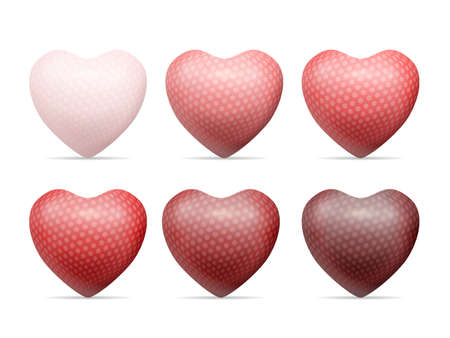 Heart set on a white background. Vector illustration.のイラスト素材