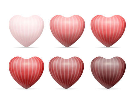 Heart set on a white background. Vector illustration.のイラスト素材