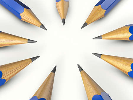 Pencils on a white background. Vector illustration.の写真素材