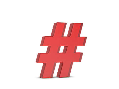 Glass number symbol on a white background. 3d illustration.の写真素材