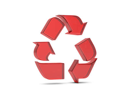 Glass recycle symbol on a white background. 3d illustration.の写真素材