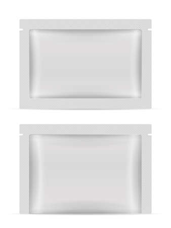 Sachet set on a white background. Vector illustration.のイラスト素材