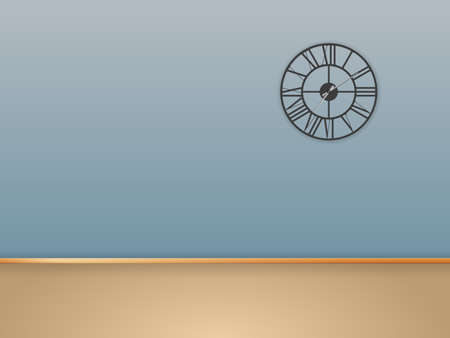 Clock on home wall. Vector illustration.のイラスト素材