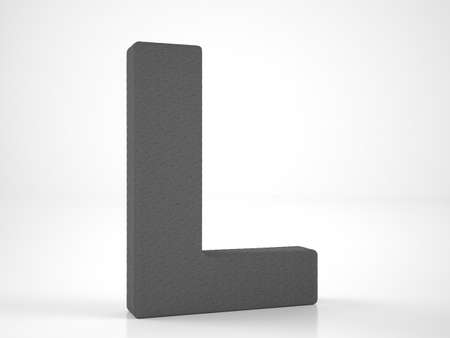 Knitted letter L on a white background. 3d illustration.の写真素材