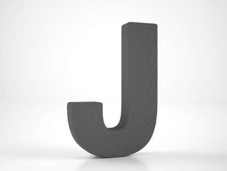 Knitted letter J on a white background. 3d illustration.の写真素材
