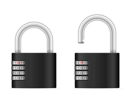 Padlock new 2023 on a white background. Vector illustration.のイラスト素材