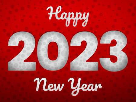 Post card happy new 2023. Vector illustration.