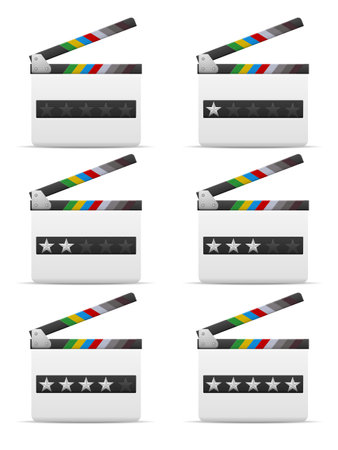 Clapperboard rating set on a white background. Vector illustration.のイラスト素材