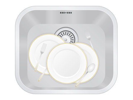 Kitchen sink on a white background. Vector illustration.のイラスト素材