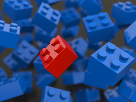 Background formed by toy blocks. 3d illustration.の写真素材