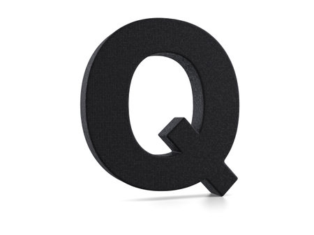 Plastic letter Q on a white background. 3d illustration.の写真素材