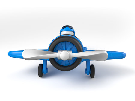 Toy airplaine on a white background. 3d illustration.の写真素材