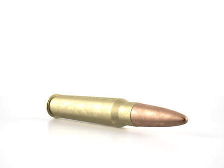 Bullet on a white background. 3d illustration.の写真素材