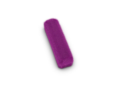 Fur letter I on a white background. 3d illustration.の写真素材