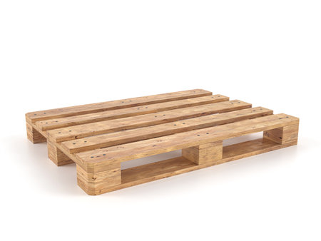 Pallet on a white background. 3d illustration.の写真素材