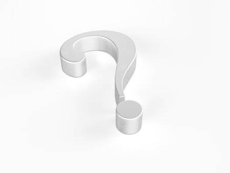 Metal question symbol on a white background. 3d illustration.の写真素材