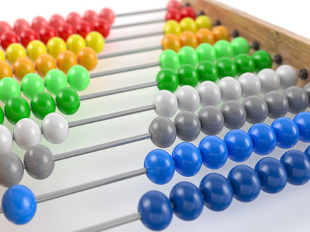 Abacus on a white background. 3d illustration.の写真素材