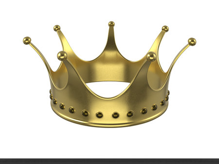 Golden crown on a white background. 3d illustration.の写真素材