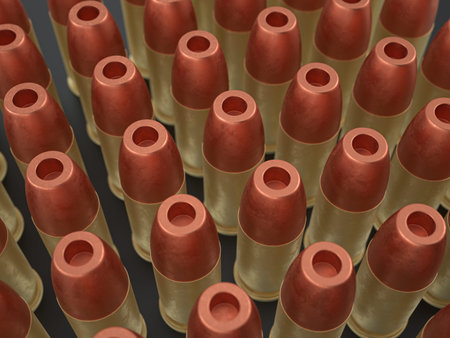 Bullets on a white background. 3d illustration.