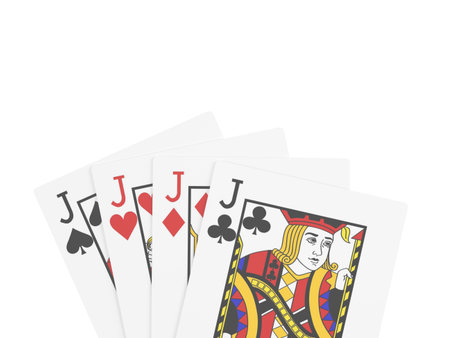 Playing cards on a white background. 3d illustration.